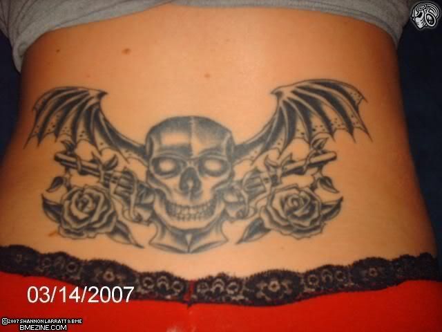 Johnny Christ Gets "The Rev" Death Bat Tattoo A7X+tattoo deathbat+tattoo