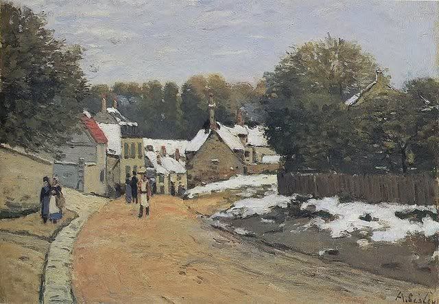 SisleyEarlySnowatLouveciennesc1871 - Alfred Sisley SisleyEarlySnowatLouveciennesc1871