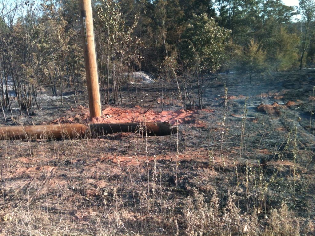 Burning Power Pole
