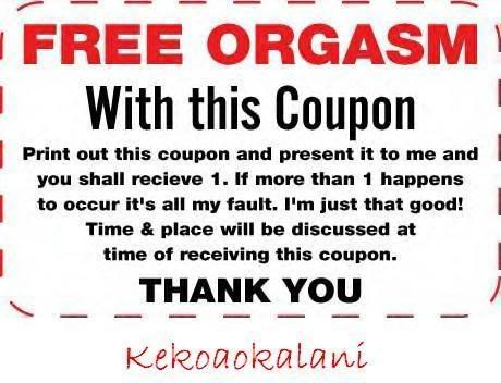 free orgasm with coupon