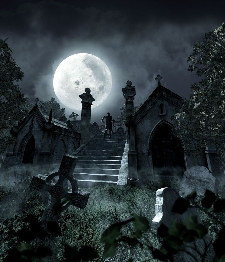 graveyard at night photo: moon gothic-angel-graveyard-night.jpg