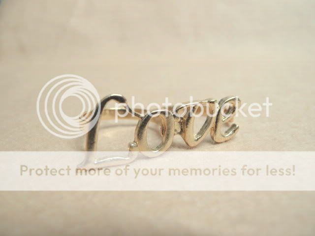 GoldTone Word LOVE 2 Two Double Finger Ring  