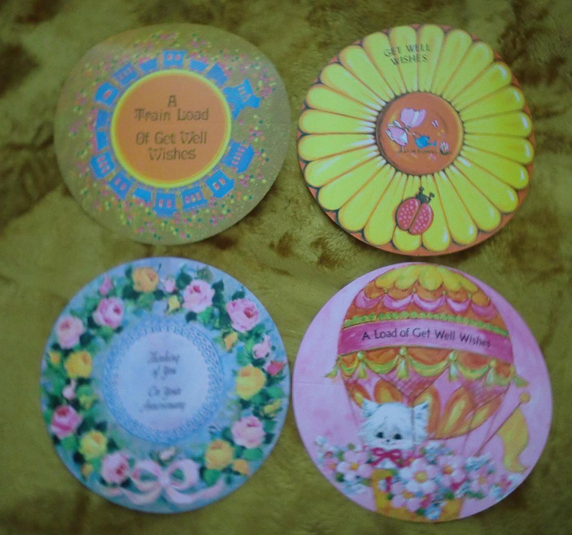 LOT 10 VINTAGE ALL OCCASION BIRTHDAY ROUND Circle CARDS NEW  