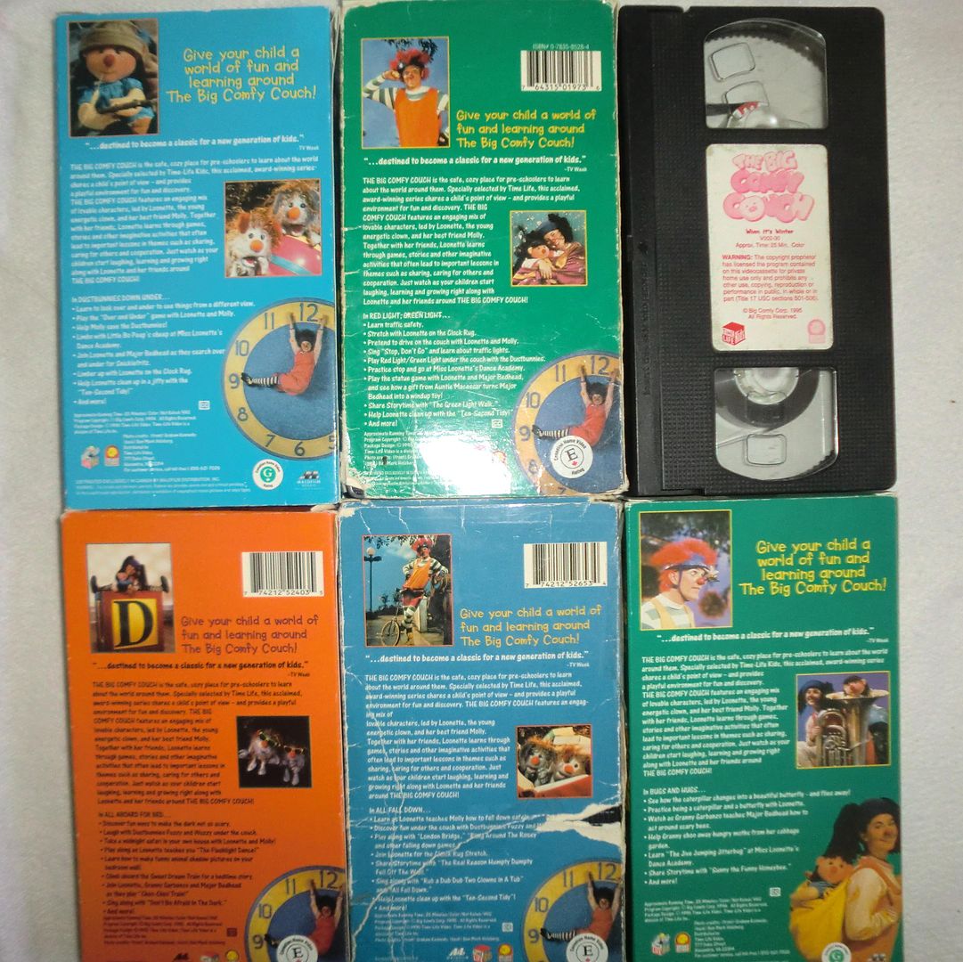 Lot of 6 VHS Tapes The Big Comfy Couch Red Light All Fall Down Bugs ...