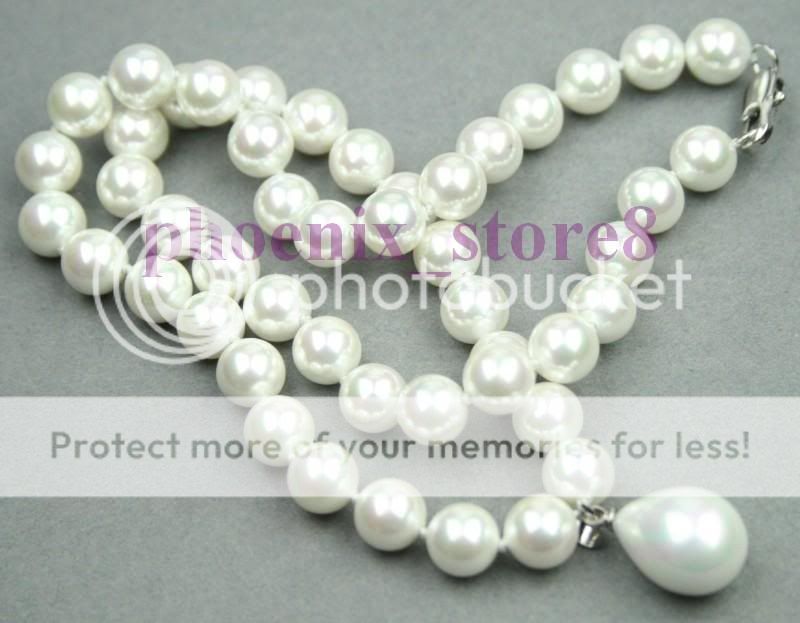 STYLISH CONCH PEARL NECKLACE & PENDANT #1664  