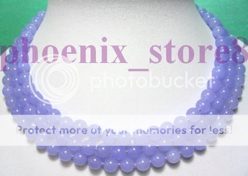 RIGHT ASIAN 3 STRAND LAVENDER JADE BEADED NECKLACE  