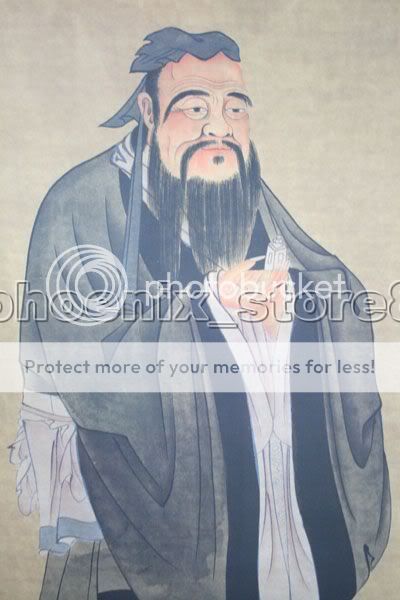 COLLECTIBLE CHINESE SCROLL CONFUCIUS PAINTING  