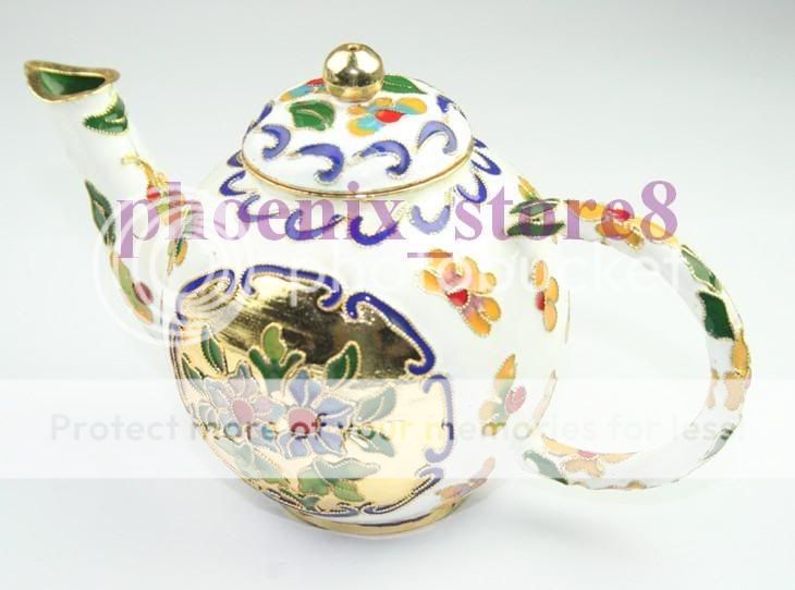 GORGEOUS VOGUE DESIGN CLOISONNE TEAPOT ORNAMENT  