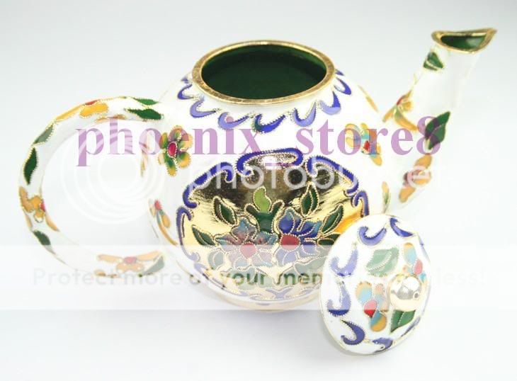 GORGEOUS VOGUE DESIGN CLOISONNE TEAPOT ORNAMENT  