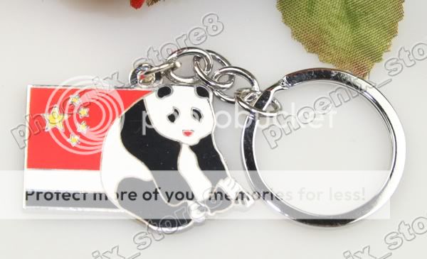 Collectible Flag of China and panda Key Ring  