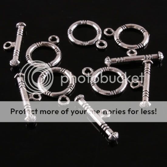 F0161*25 Sets Tibetan Silver Bail Toggle Clasps Finding  