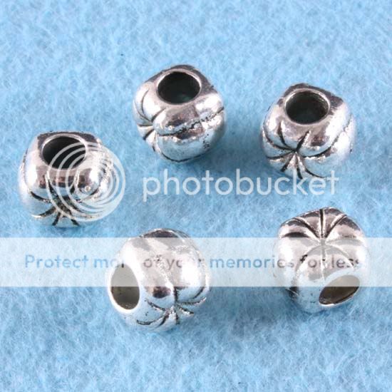 Carved Tibet Silver Rotundity 20Pcs Charm Beads  