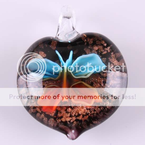 Murano Lampwork Glass Flower Butterfly Pendant Bead 1pc