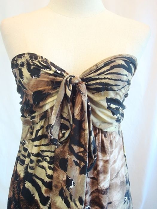 New Womens Party Leopard Brown Halter Strap Smocked Long Maxi Dress 